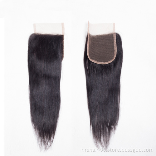 New products 2021 best sellers 4#4 lace closure Straight Peruvian hair bundles with closure